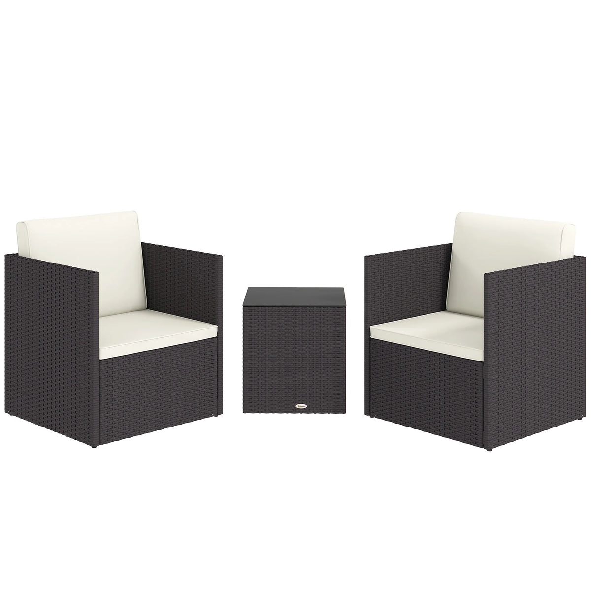 Outsunny Folding Wicker Patio Bistro Furniture Set for Outdoor Lounging