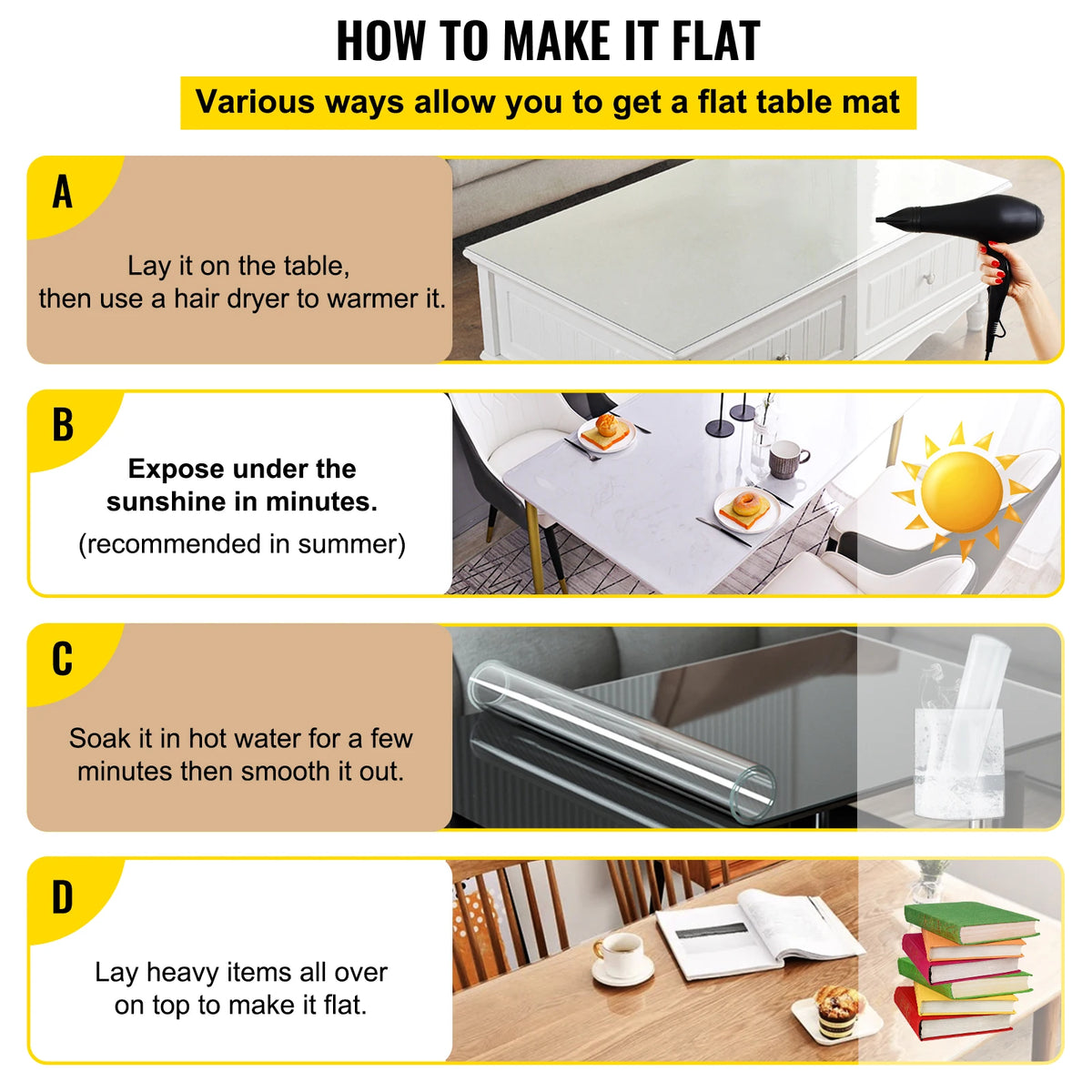 Clear PVC Tablecloth Waterproof Desk Cover For Dining Room Table