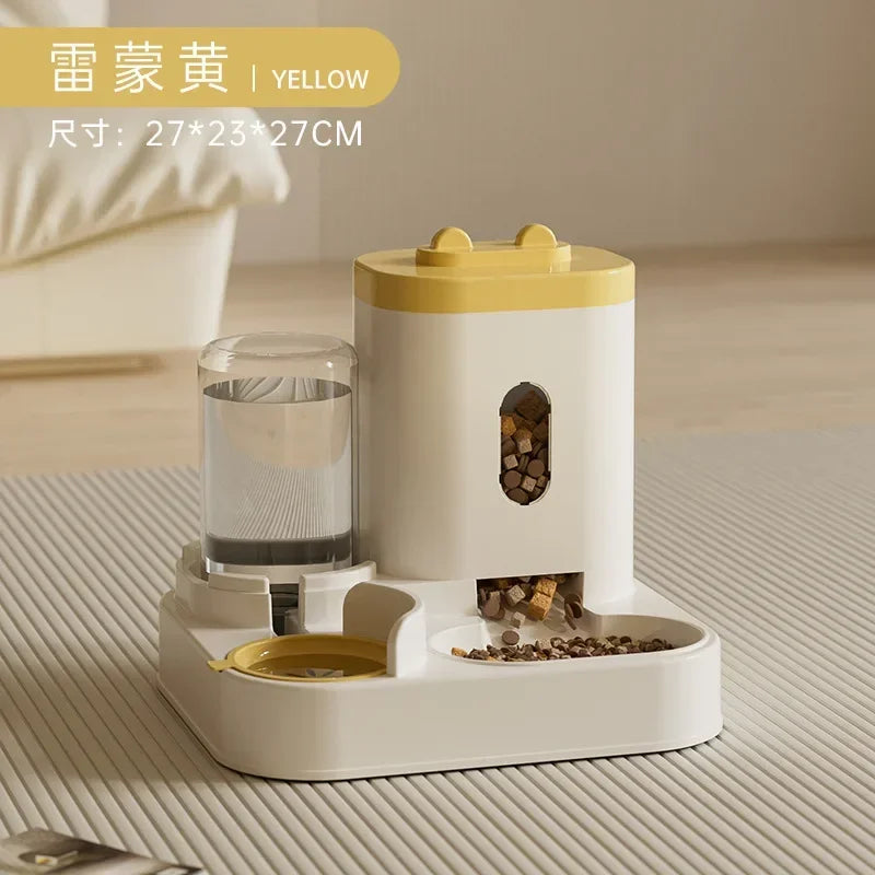 Automatic Pet Feeder With Water Fountain For Cats And Dogs