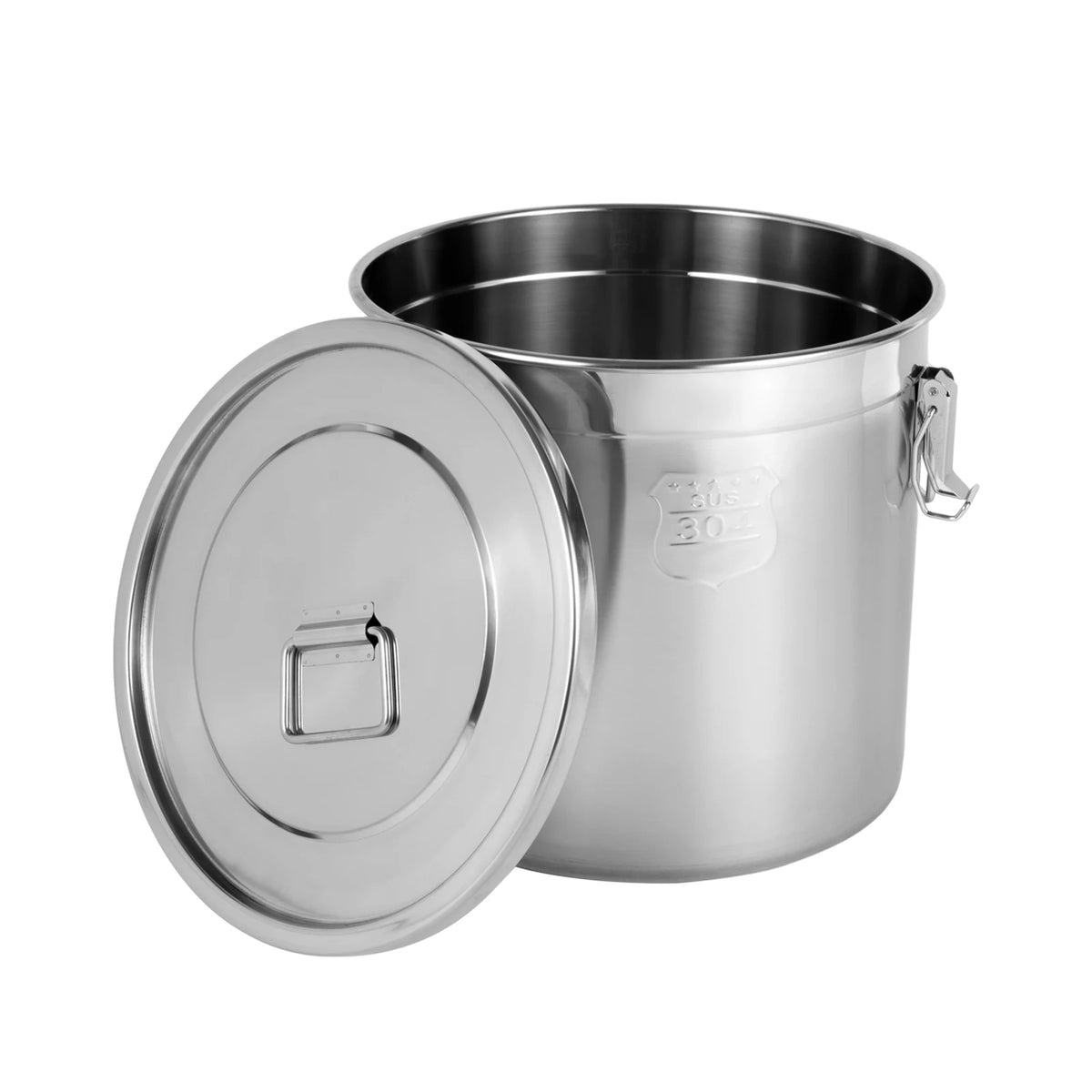 Food Grade Stainless Steel Airtight Storage Bucket With Lid And Handles