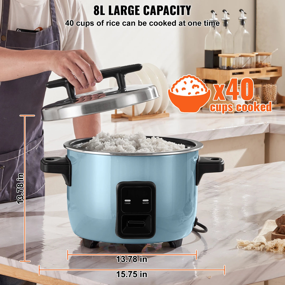 SucceBuy Commercial Rice Cooker With Nonstick Aluminum Inner Pot