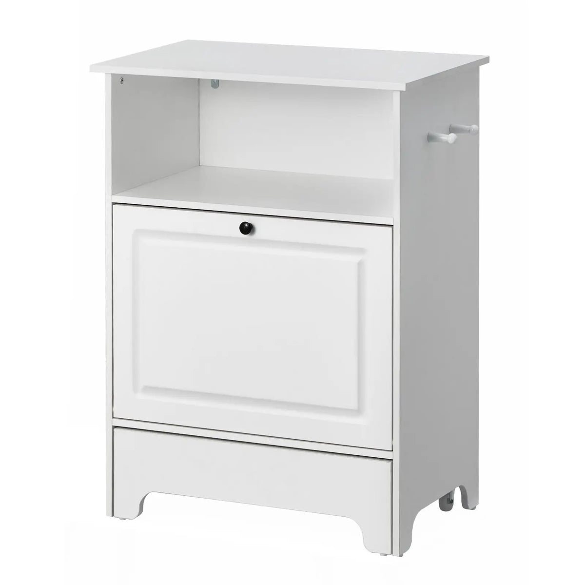 Elevated Pet Feeding Station With Stainless Steel Bowls And Storage