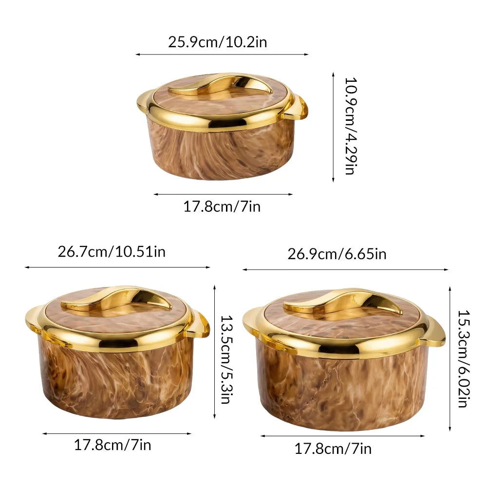 Insulated Stainless Steel Casserole Set With Double Wall Thermal Design