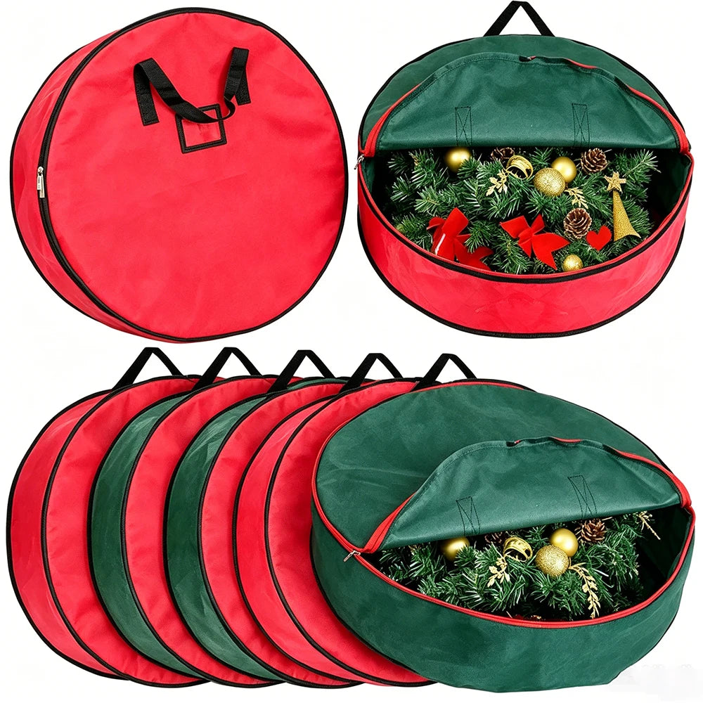 Heavy Duty Oxford Christmas Wreath Storage Bag With Waterproof Zipper