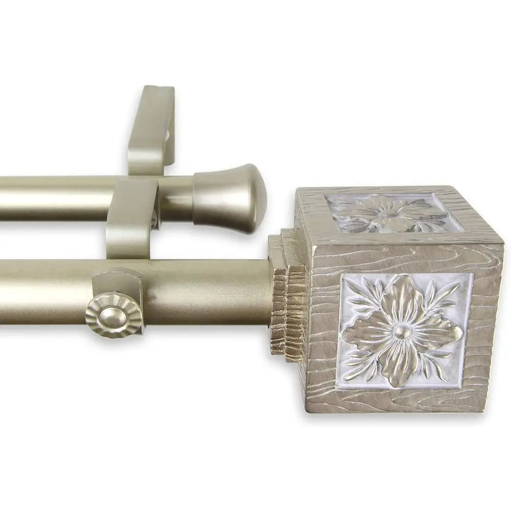 Premium Double Curtain Rod Set With Wall Mount Design