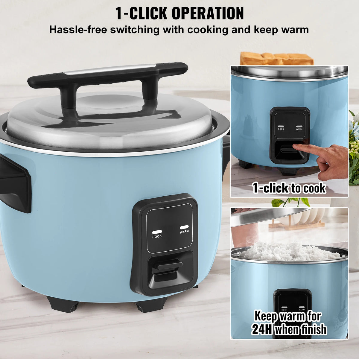 SucceBuy Commercial Rice Cooker With Nonstick Aluminum Inner Pot