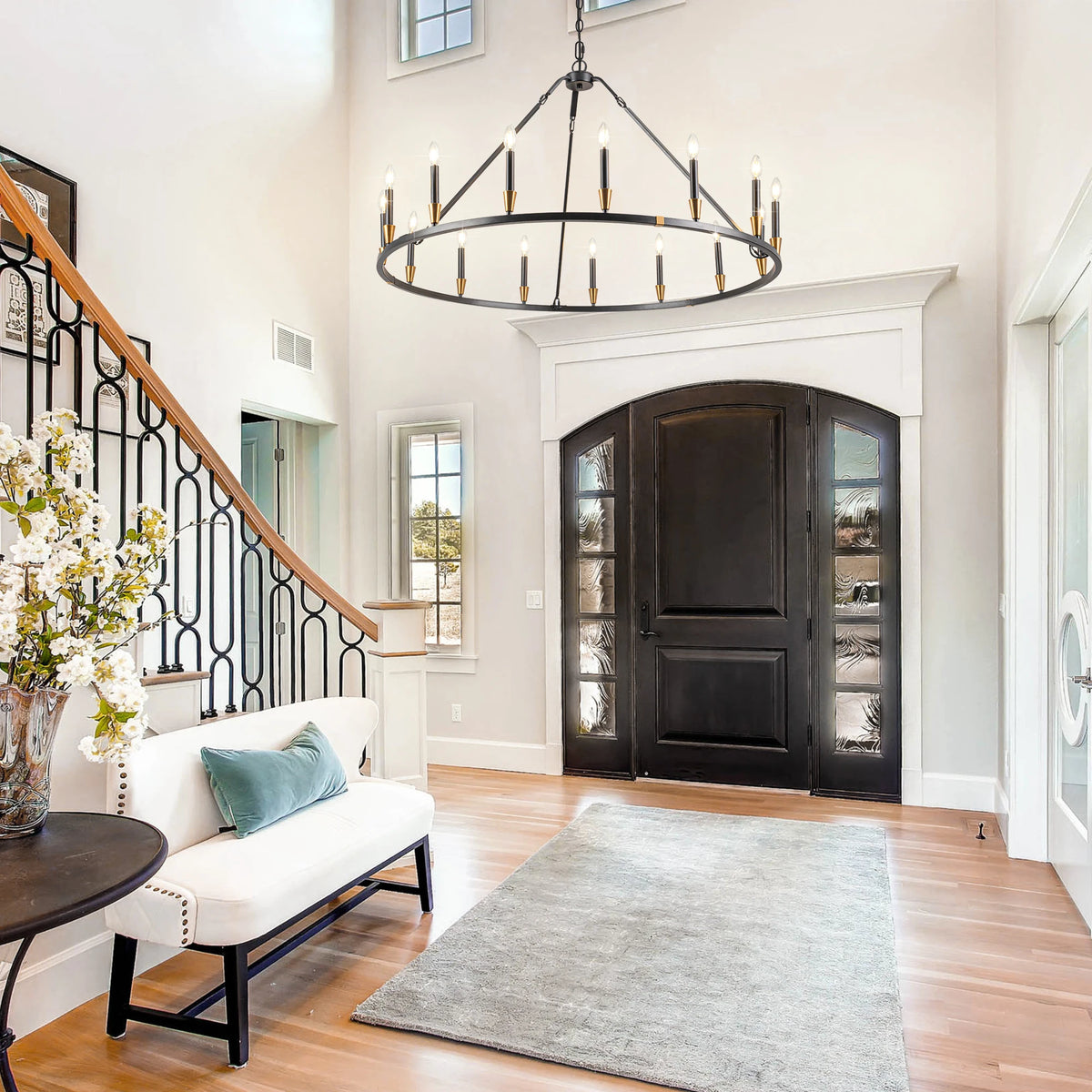 15 Light Wagon Wheel Chandeliers For Diningroom Livingroom Hall Entrance Foyer Traditional Farmhouse Lights Fixture