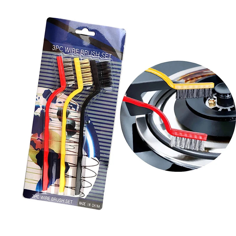 Nylon Steel Wire Kitchen Cleaning Brush Set for Tight Gaps