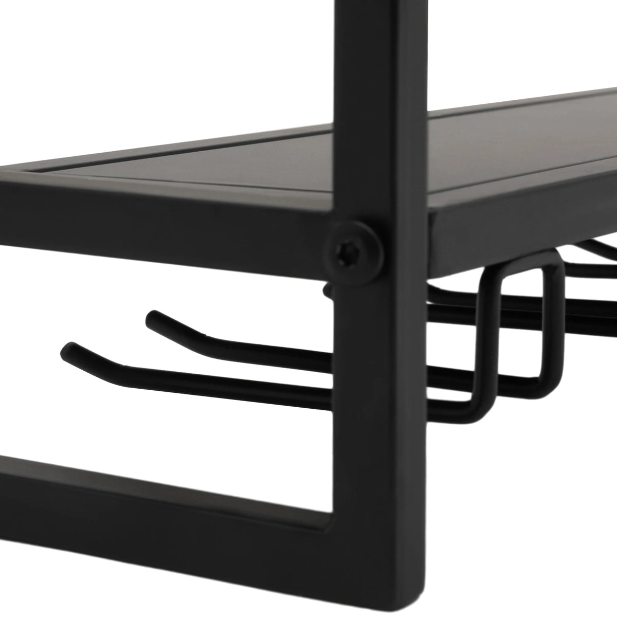 Wall Mounted Metal Wine Rack With Glass Holder Shelf