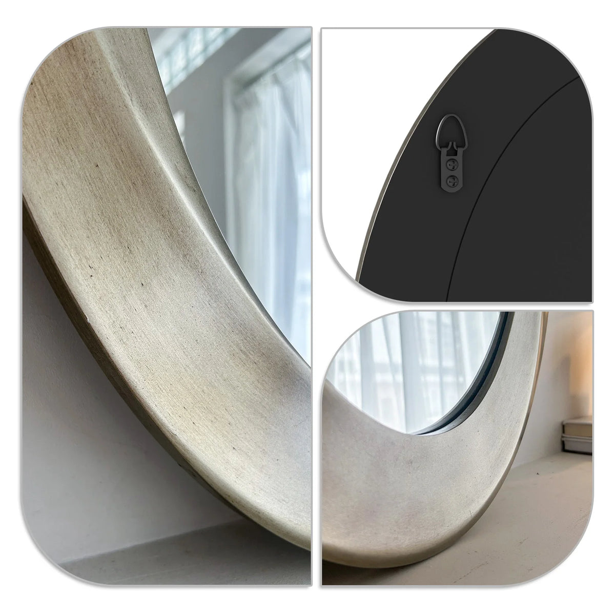 Oval Beveled Wall Mirror With Elegant Curved Frame