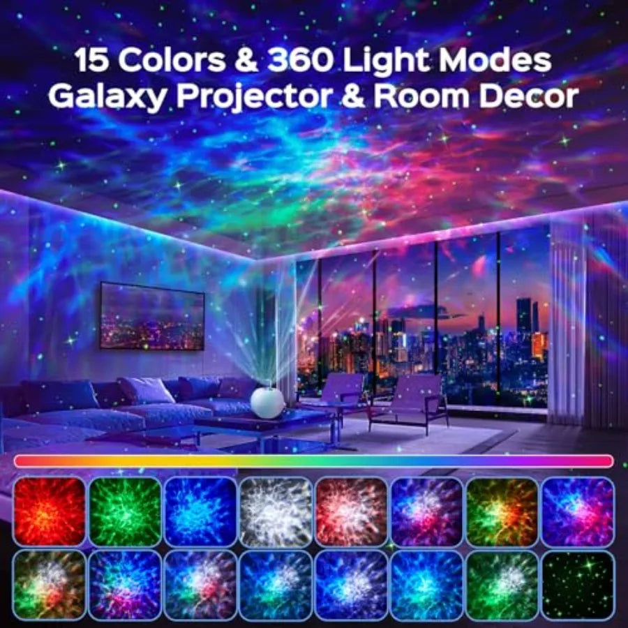 Solar Powered Galaxy Star Projector With 360 Rotating Lights