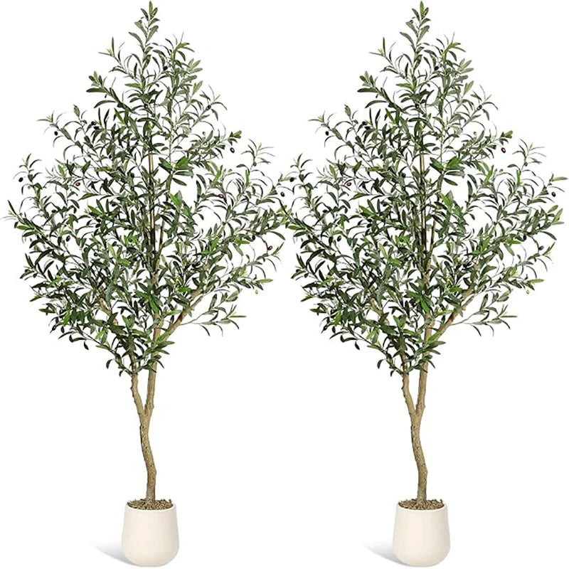 HiMISS Artificial Olive Tree Faux Potted Plant for Home Decor