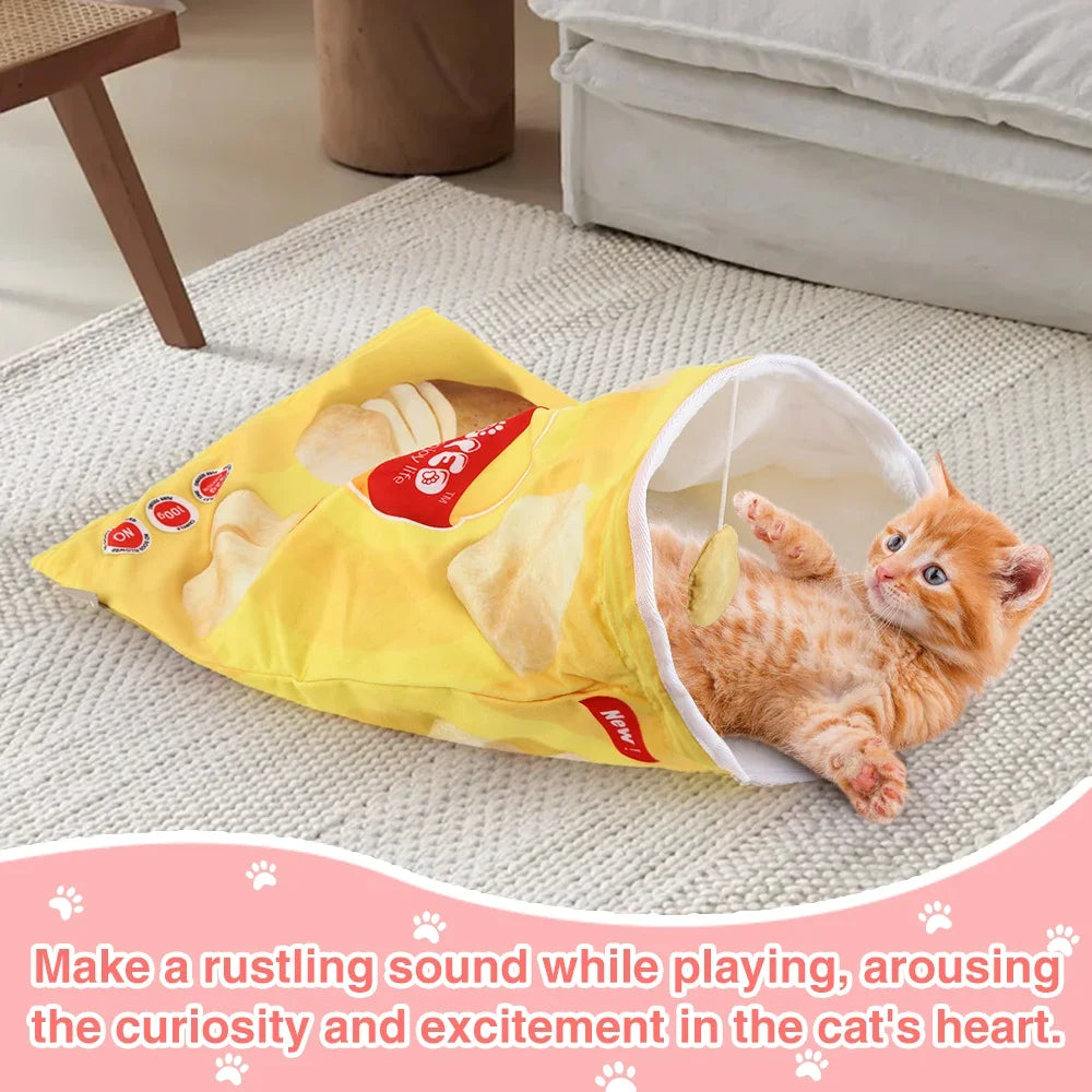 Collapsible Interactive Cat Tunnel Toy for Play and Exercise