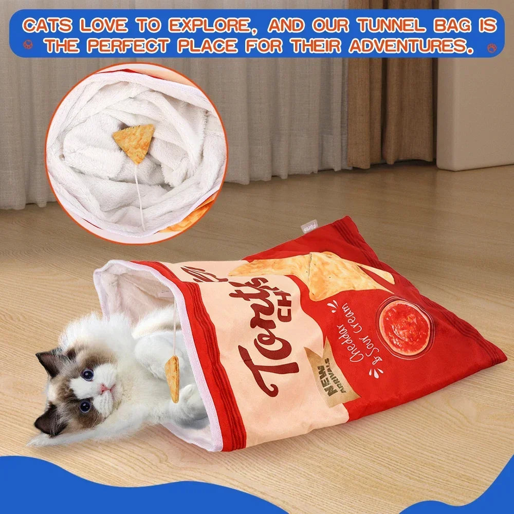 Collapsible Interactive Cat Tunnel Toy for Play and Exercise