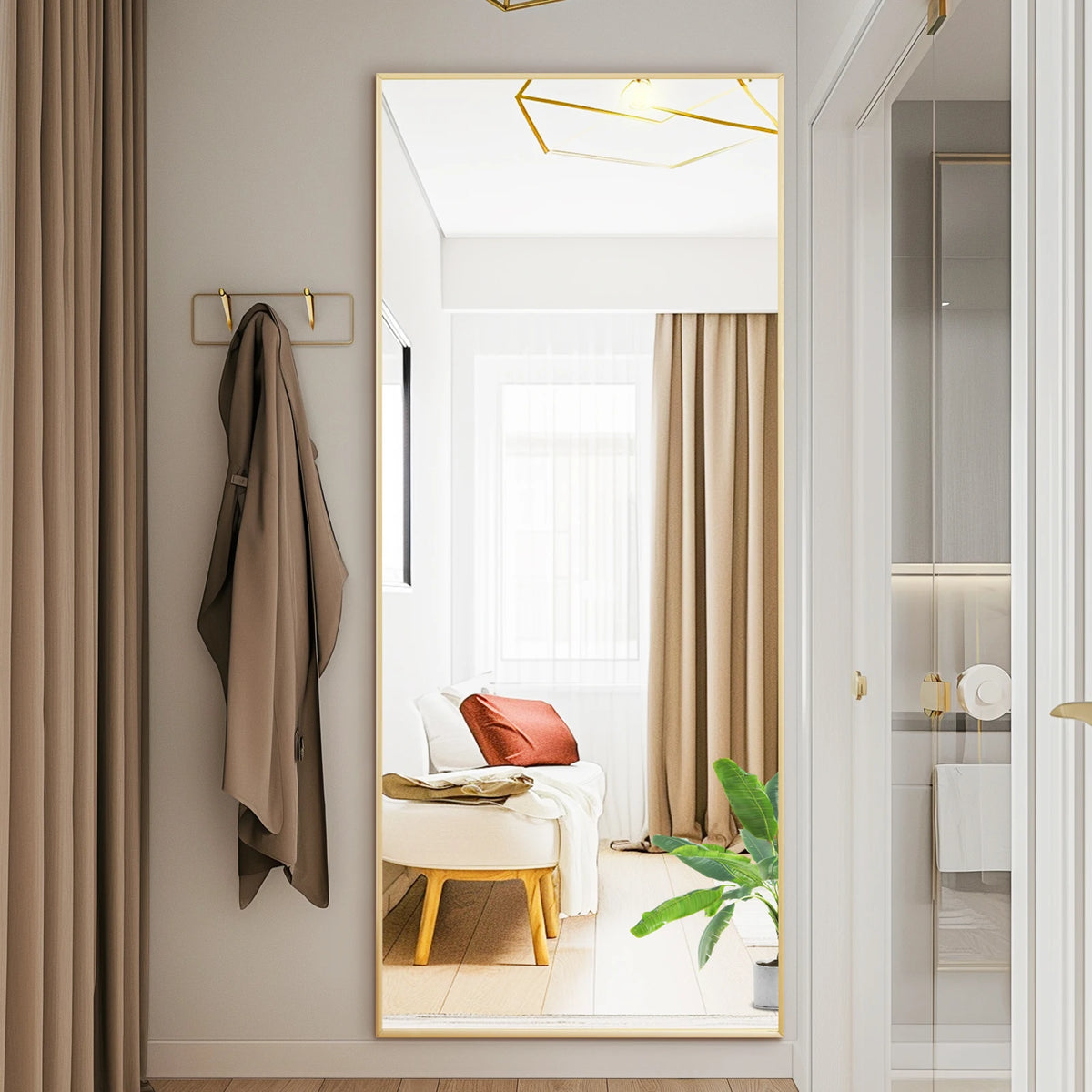 MCQ Arched Full Length Mirror With Stand And Wall Mount