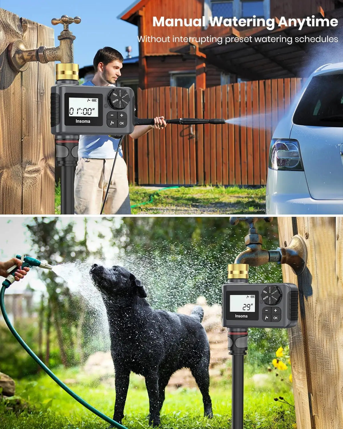 INSOMA Smart Automatic Garden Irrigation Watering Timer With LCD Display