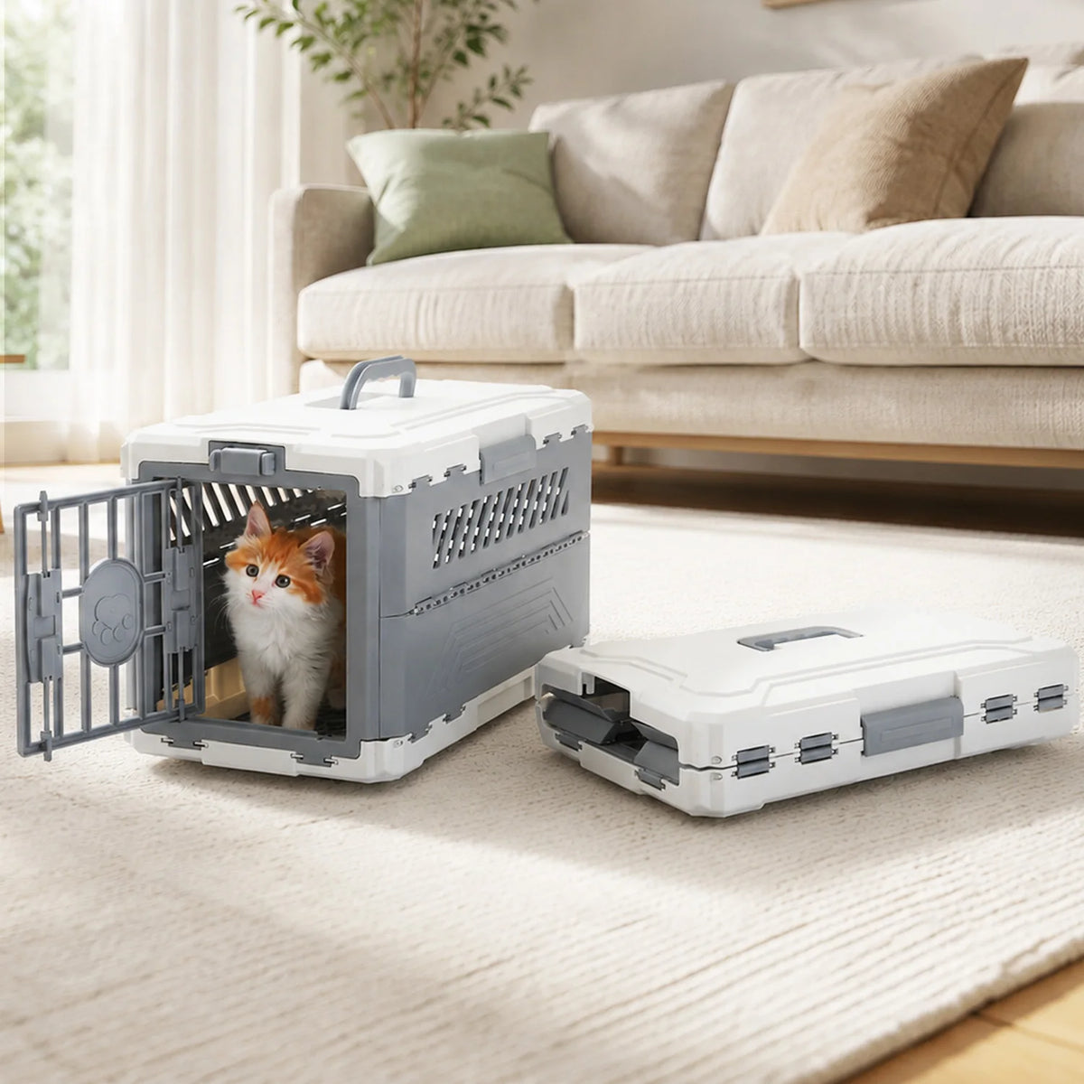 PAWZ Road Foldable Pet Carrier Secure Lock Door For Travel
