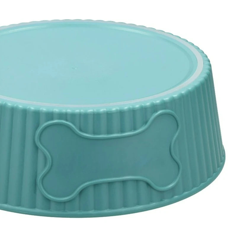 Roomy Round Plastic Pet Bowl for Dogs Food and Water