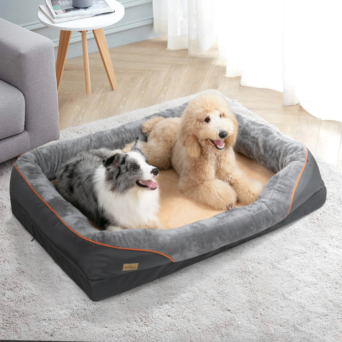 BINGOPAW Washable Waterproof Dog Bed With Removable Soft Fleece Cover