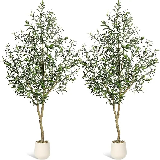 HiMISS Artificial Olive Tree Faux Potted Plant for Home Decor