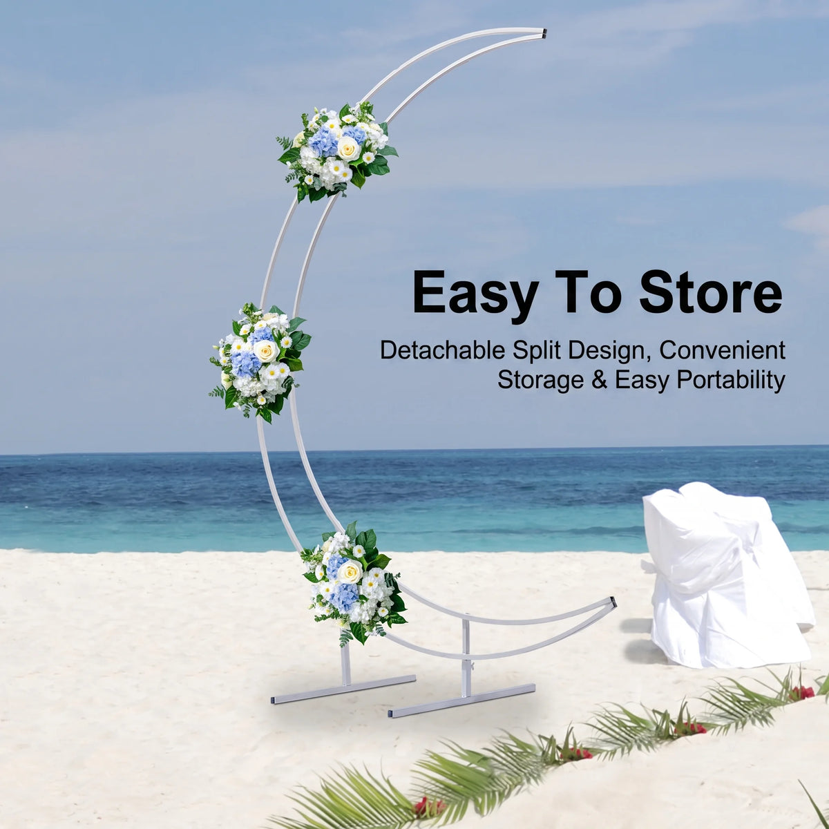 Classic Moon Shape Wedding Arch Stand 2.1m DIY Assemble Wedding Backdrop Frame for Birthday Party Decoration