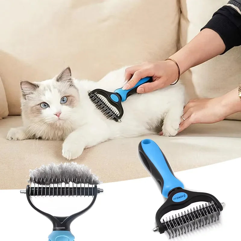 Double Sided Pet Grooming Brush For Dog Cat Tangle Removal