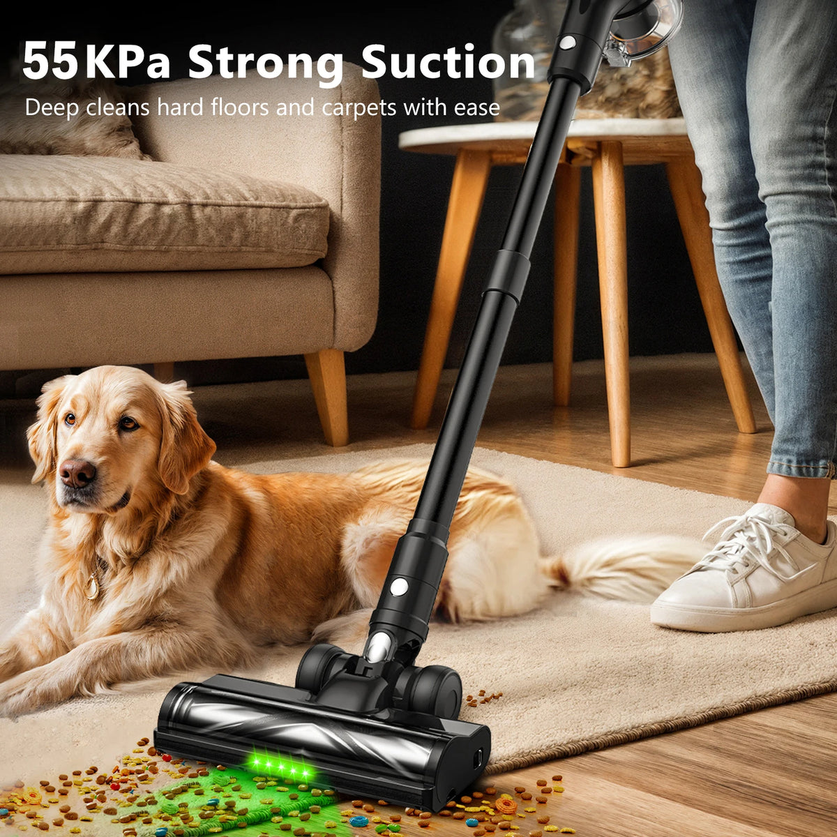 SUXIANGVAC Cordless Stick Vacuum Cleaner for Pet Hair and Floors