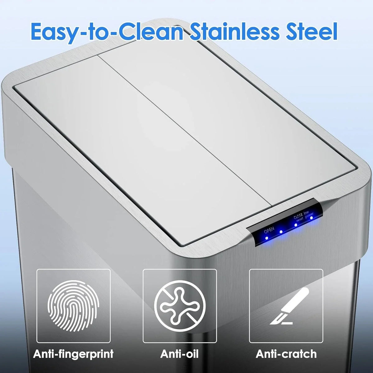 HOMFA Stainless Steel Motion Sensor Automatic Kitchen Trash Can