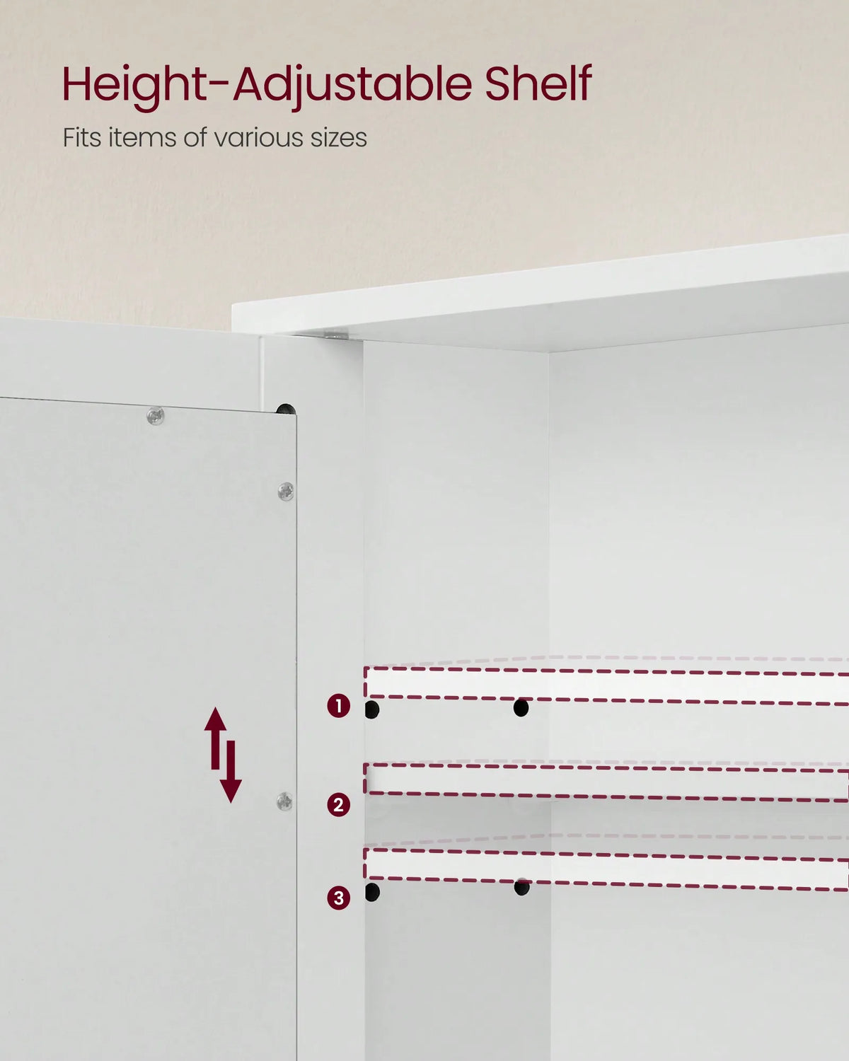 Bathroom Mirror Medicine Cabinet With Adjustable Shelf And Open Storage