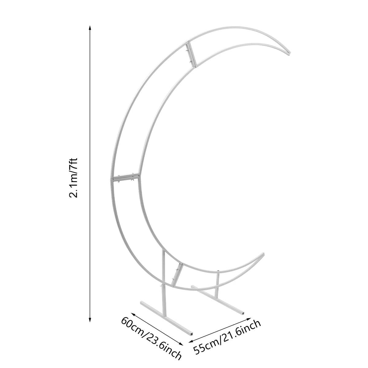 Classic Moon Shape Wedding Arch Stand 2.1m DIY Assemble Wedding Backdrop Frame for Birthday Party Decoration