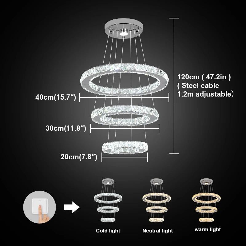 Modern Crystal Chandelier Dining Room Decor Pendant Hanging Light Fixtures For Living Room Ceiling Lamp Lustre Home Decoration