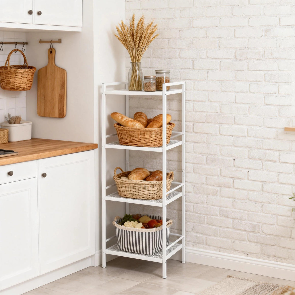 Twister.CK Four Tier Carbon Steel Corner Storage Shelving Unit