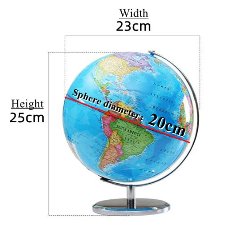 Professional English World Globe With Integrated LED Lighting