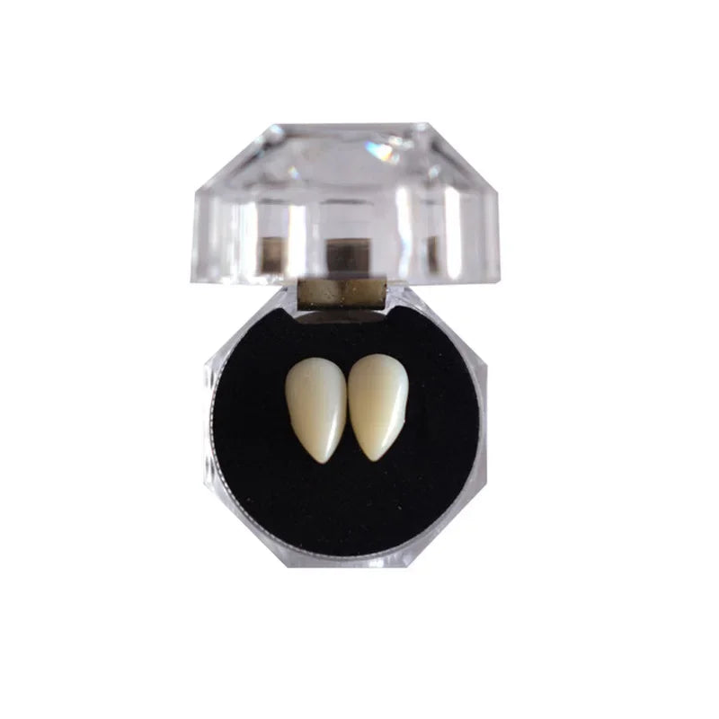 Vampire Fangs Costume Dentures With Secure Adhesive For Halloween