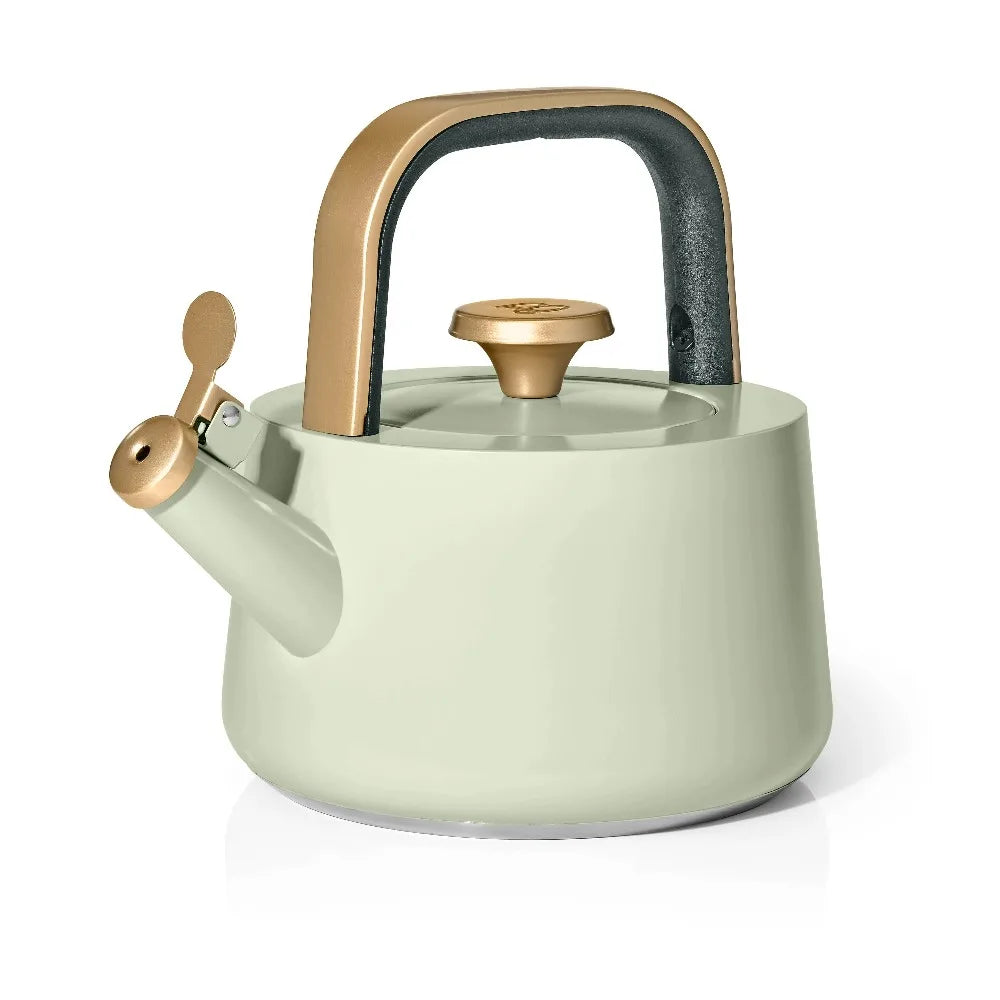 Beautiful 1.8L Ceramic Non-Stick Stovetop Tea Kettle, Sage Green by Drew Barrymore