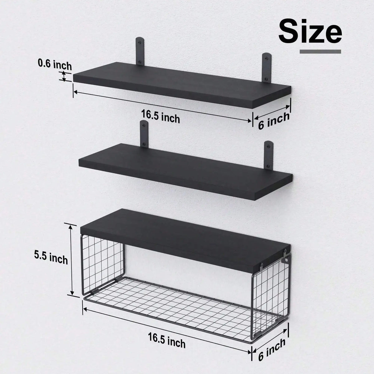 Farmhouse Floating Bathroom Shelves For Wall Mounted Home Storage