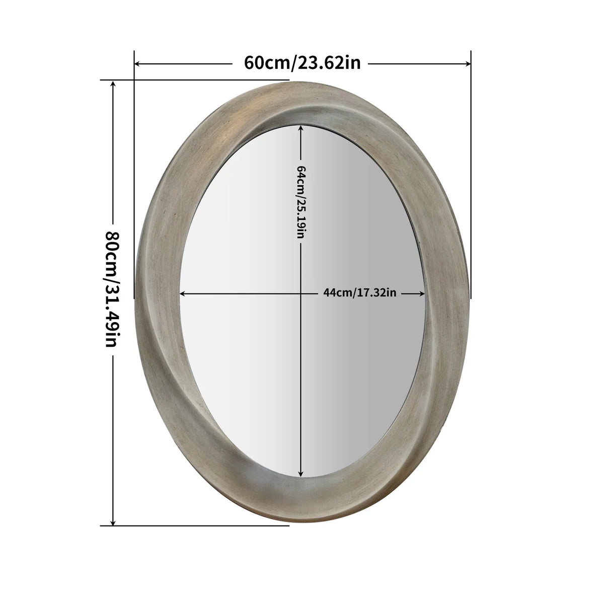 Oval Beveled Wall Mirror With Elegant Curved Frame
