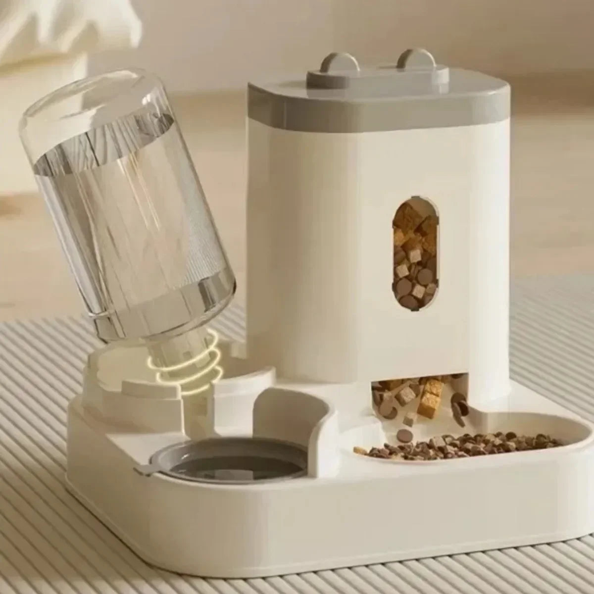 Automatic Pet Feeder With Water Fountain For Cats And Dogs