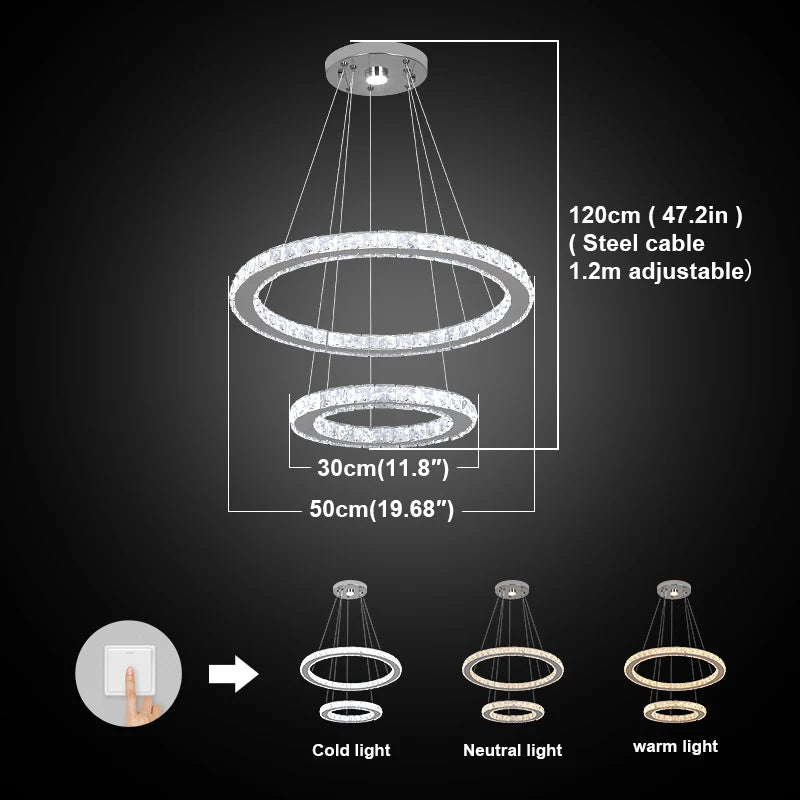 Modern Crystal Chandelier Dining Room Decor Pendant Hanging Light Fixtures For Living Room Ceiling Lamp Lustre Home Decoration