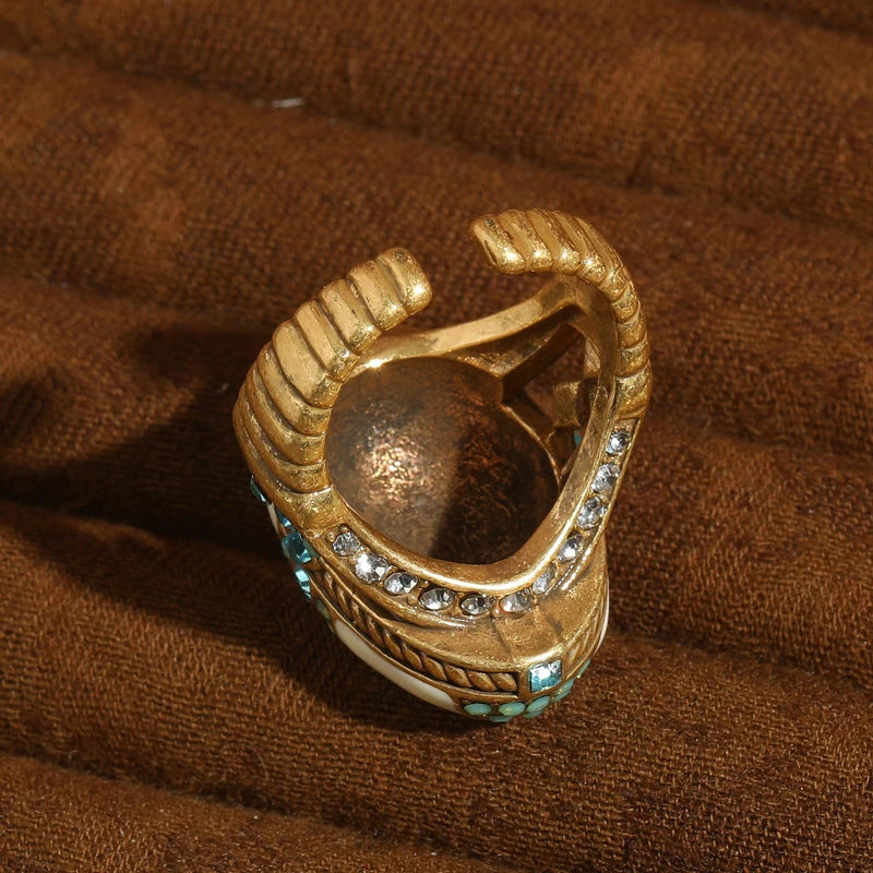 Love Green Live Green Womens 18k Gold Plated Crystal Ring