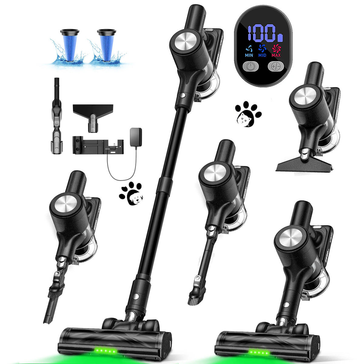 SUXIANGVAC Cordless Stick Vacuum Cleaner for Pet Hair and Floors