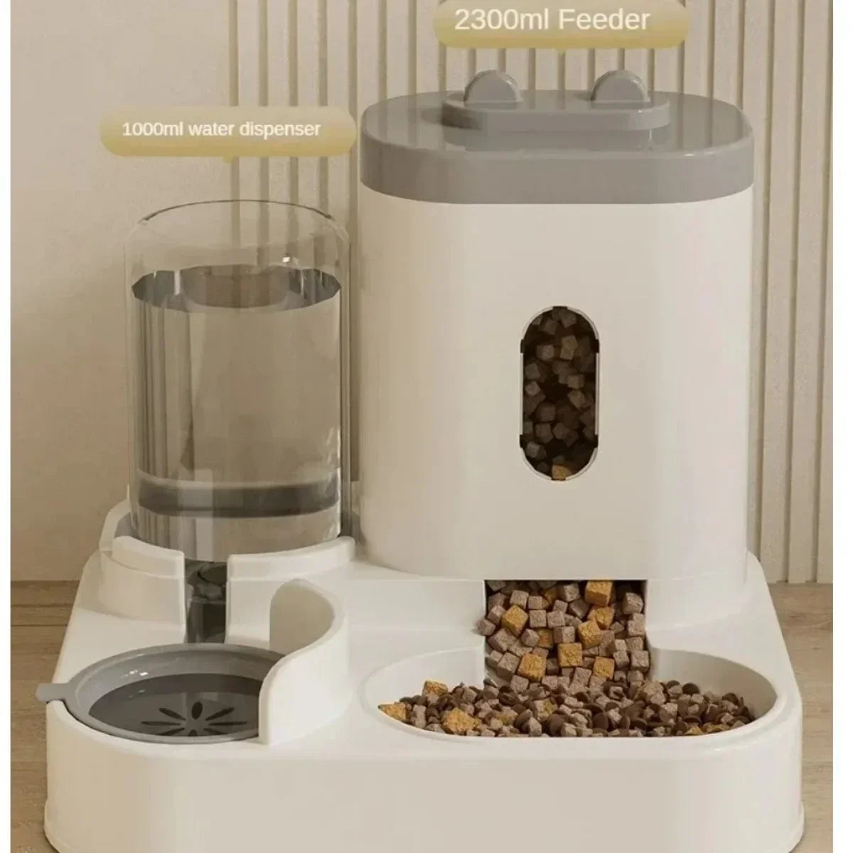 Automatic Pet Feeder With Water Fountain For Cats And Dogs