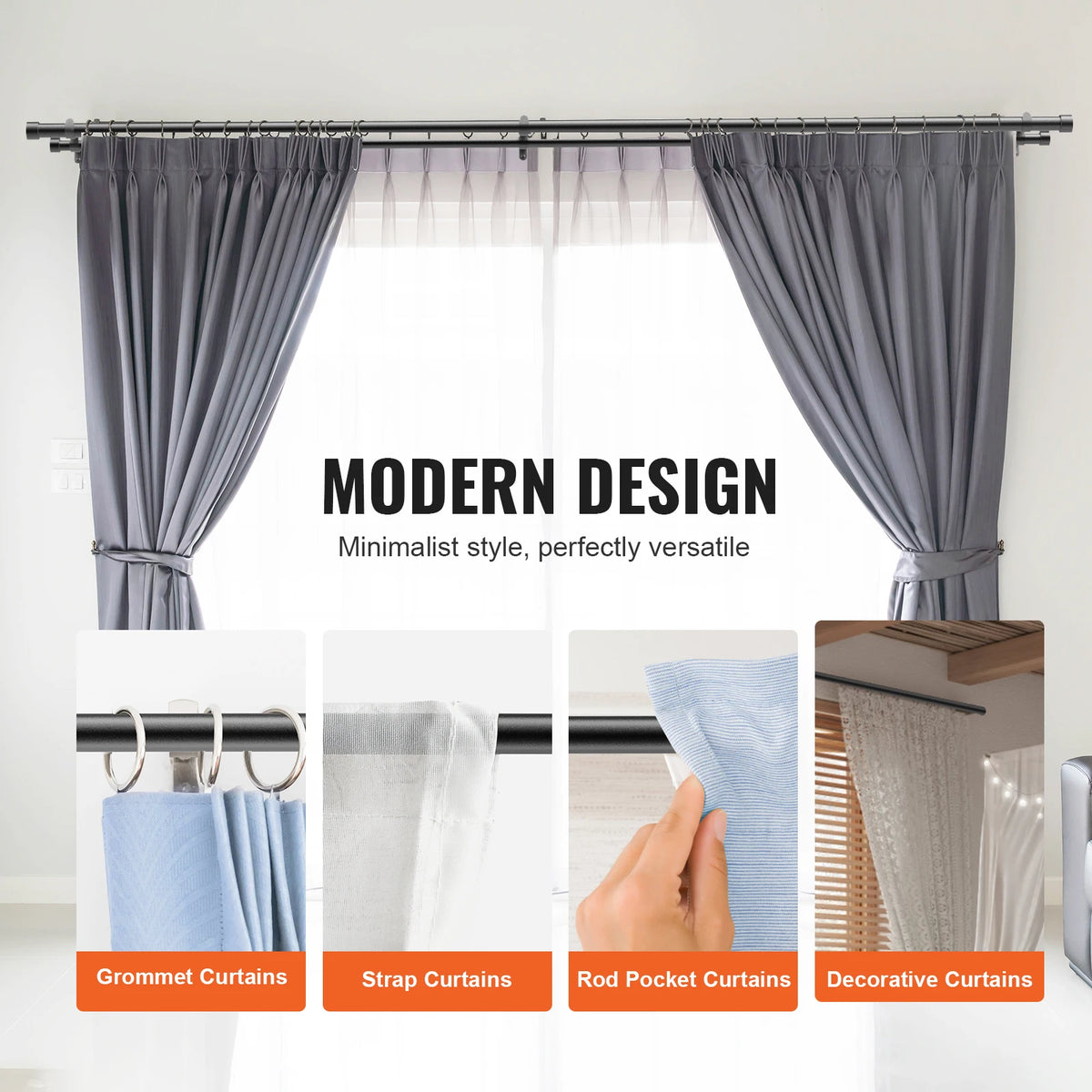 SucceBuy Stainless Steel Double Curtain Rods Telescoping Dual Window Rods