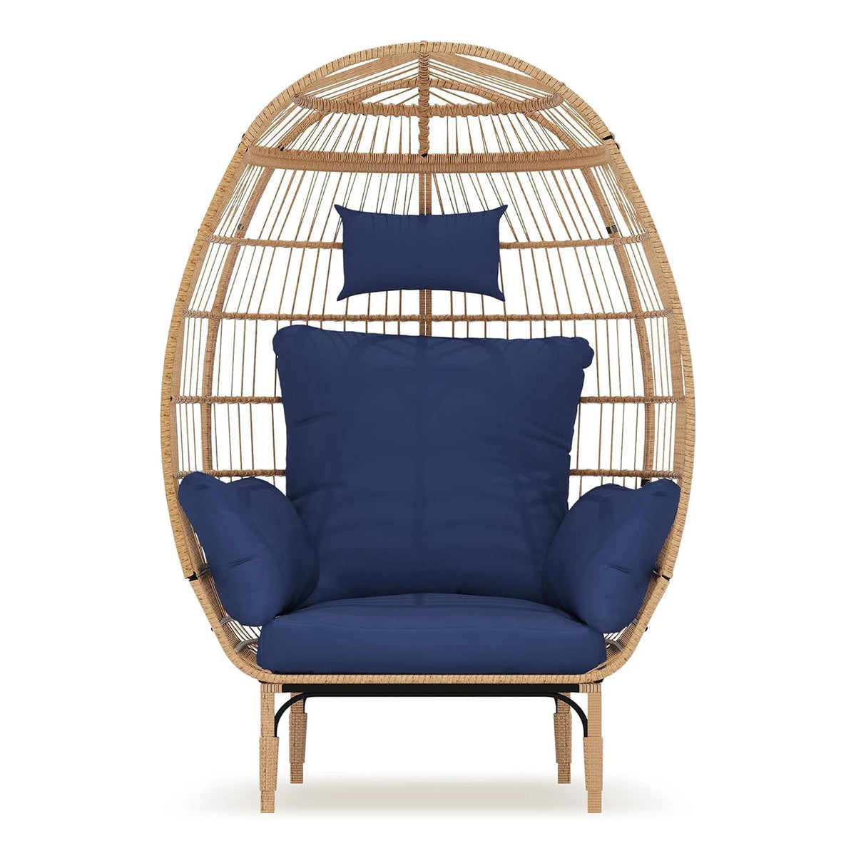 HiMISS Wicker Egg Chair With Cushions For Patio And Home