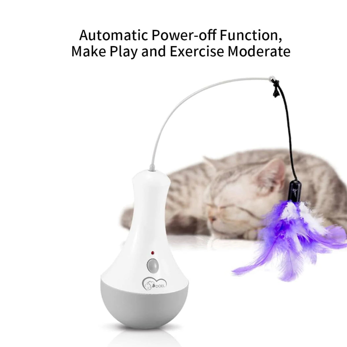 Interactive Feather Teaser Toy for Cats with Random Rotation