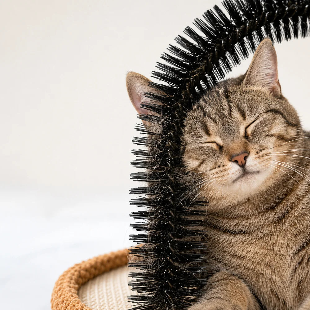 Cat Self Groomer Arch With Sisal Scratching Base And Hanging Ball