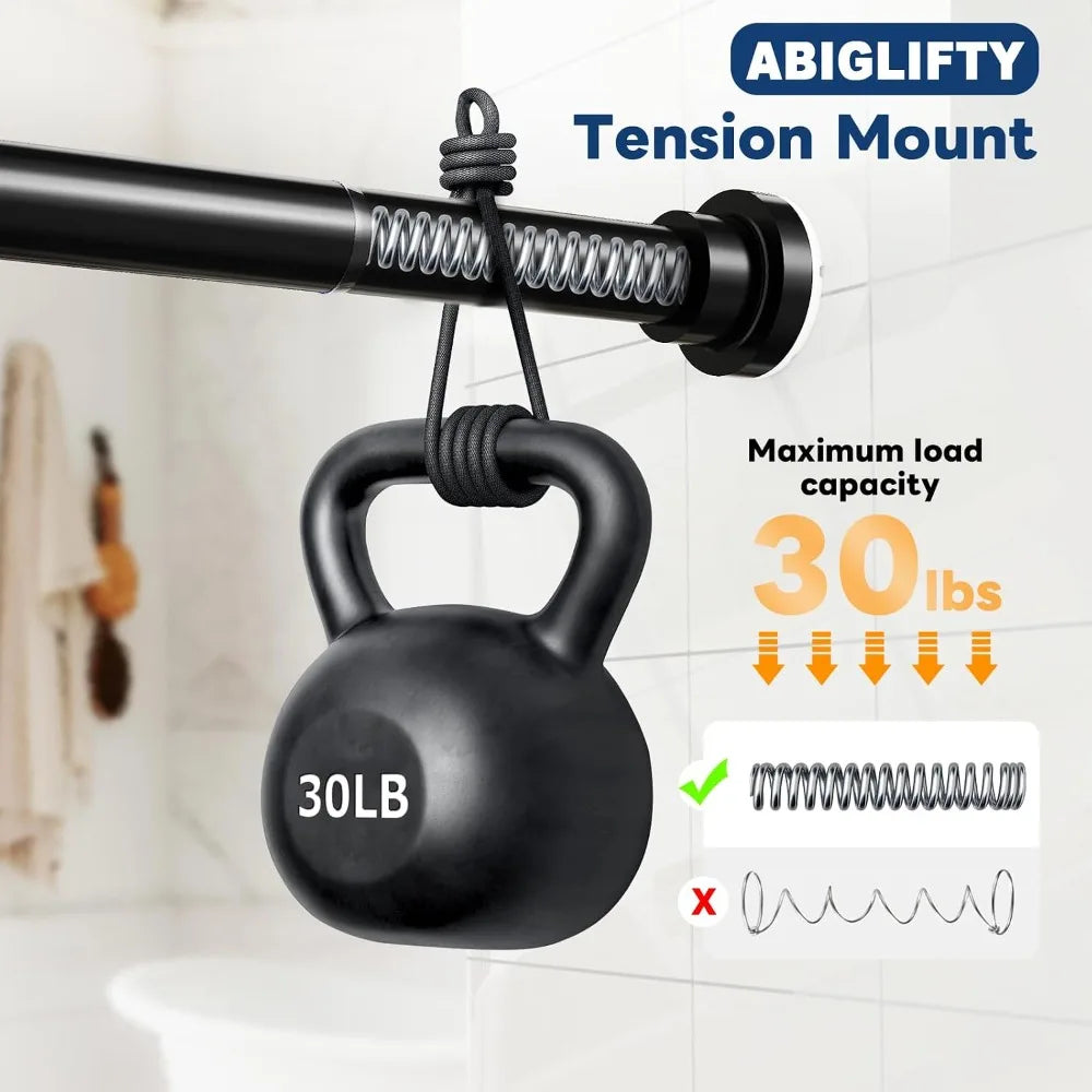 Adjustable Stainless Steel Tension Shower Curtain Rod For Bathrooms