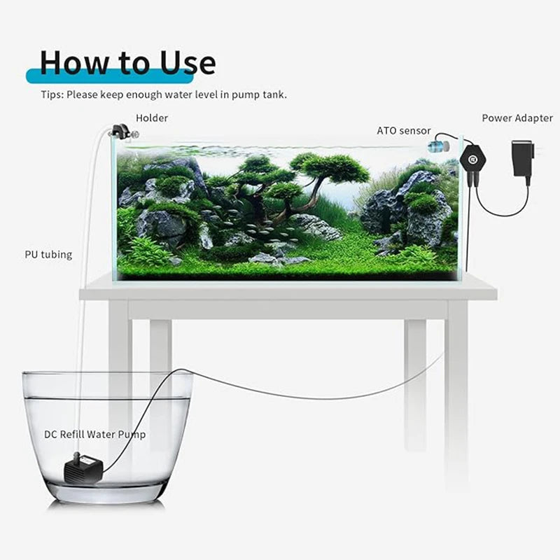 Fzone ATO580 Auto Top Off Refilling System Fish Tanks Automatic Mini Aquarium Water Pump Controller Saltwater Fresh Accessories