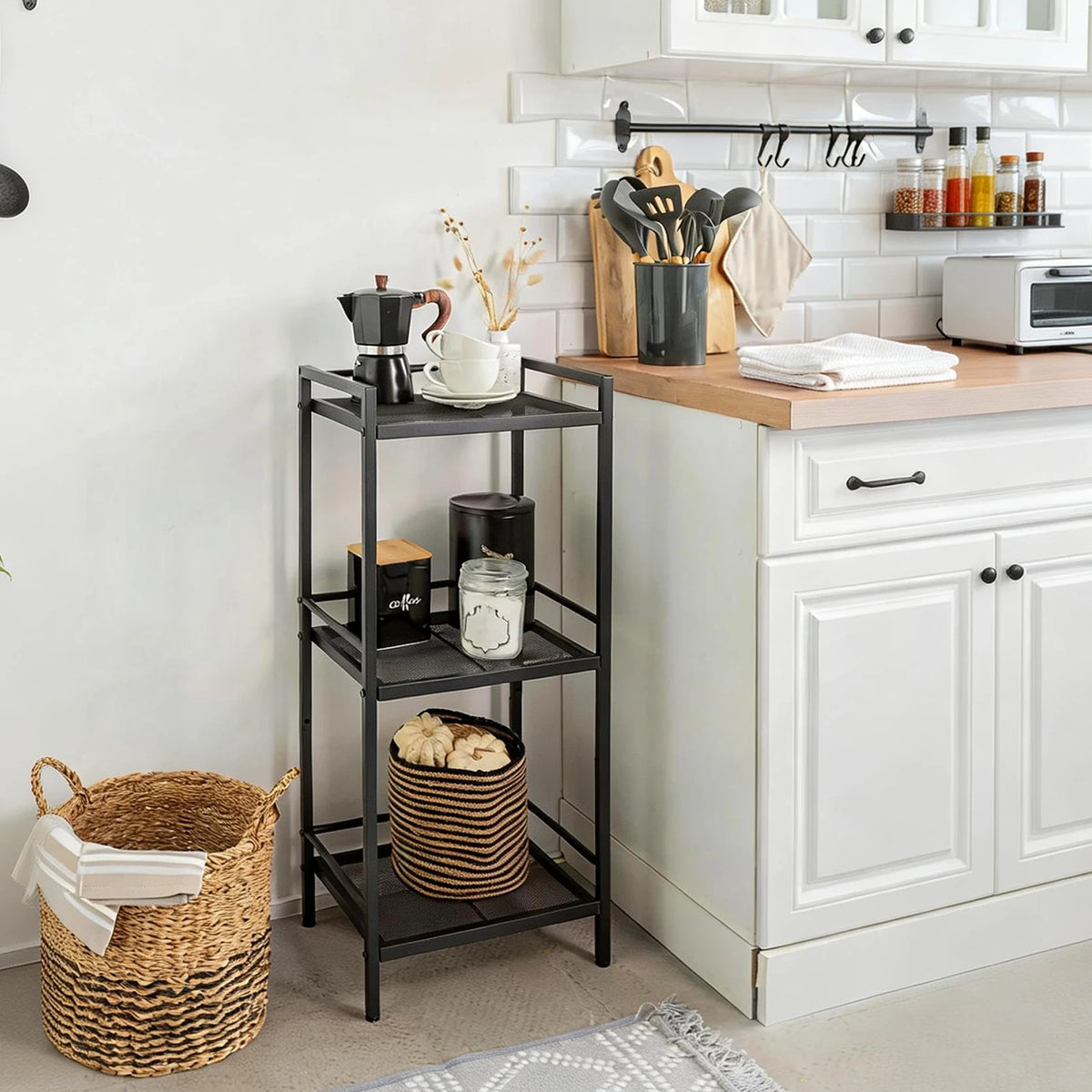 Twister.CK Four Tier Carbon Steel Corner Storage Shelving Unit