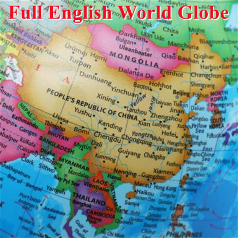 Professional English World Globe With Integrated LED Lighting